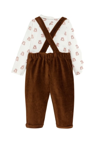 Body y peto de terciopelo - Marrón - Obaïbi