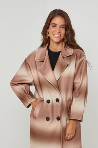 Manteau loose - Beige et marron