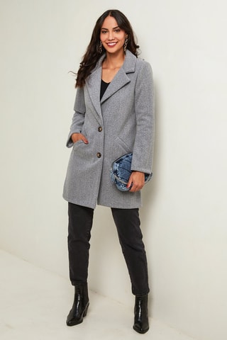 Manteau droit - Gris