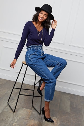 Kasjmier Trui - Marineblauw