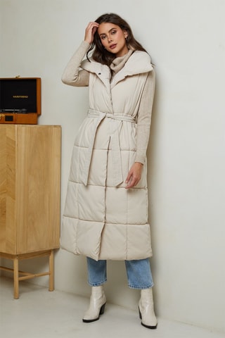 Lange Bodywarmer  - Beige