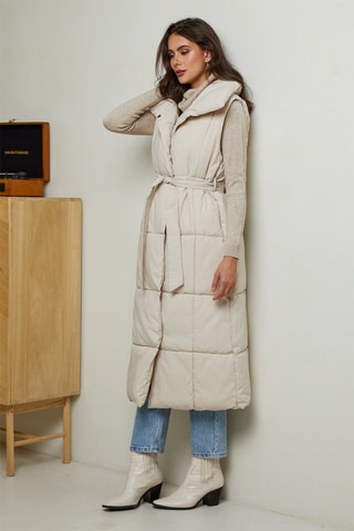 Lange Bodywarmer  - Beige