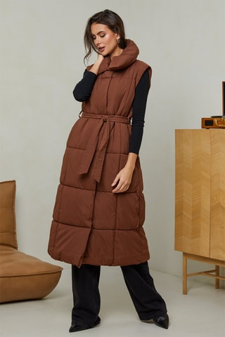 Lange Bodywarmer  - Bruin