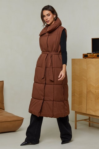 Lange Bodywarmer  - Bruin