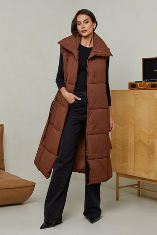 Lange Bodywarmer  - Bruin