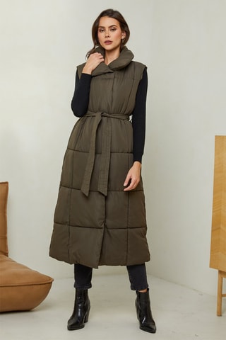 Lange Bodywarmer  - Kaki