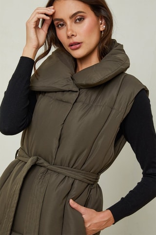 Lange Bodywarmer  - Kaki