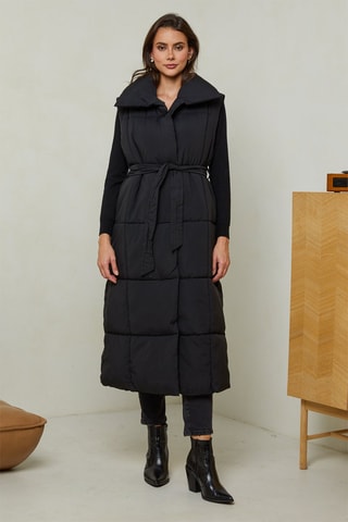 Lange Bodywarmer  - Zwart