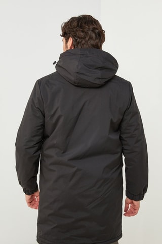 Parka droite à capuche  - Noir