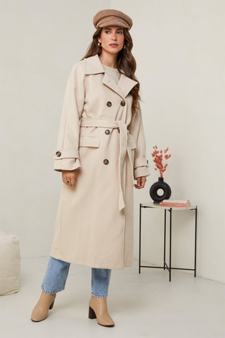 Manteau droit  - Écru