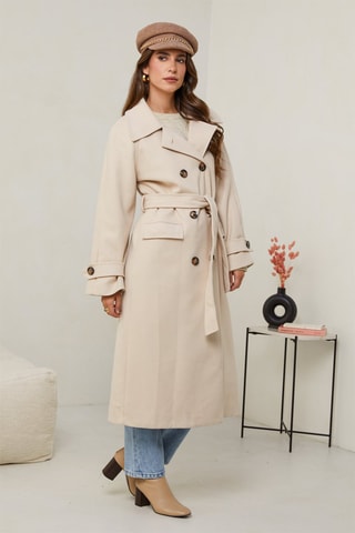 Manteau droit  - Écru