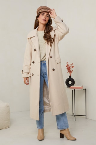 Manteau droit  - Écru