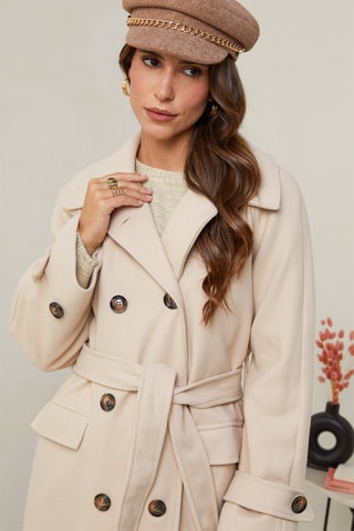 Manteau droit  - Écru