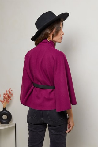 Manteau cape droit  - Rouge