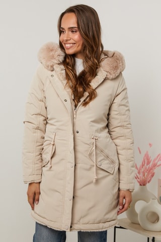 Dubbelzijdige Parka met Capuchon  - Beige