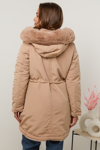 Dubbelzijdige Parka met Capuchon  - Camel