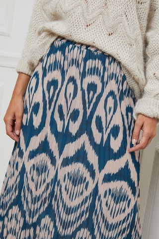 Lange Plissérok Hoge Taille  - Pauwblauw