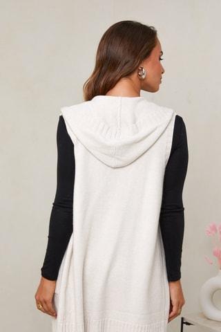 Lang Mouwloos Vest  - Wit