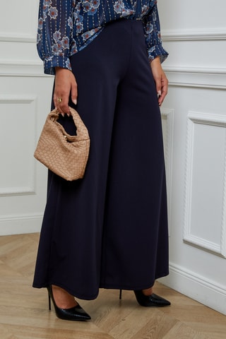 Broek Wide Legs - Marineblauw