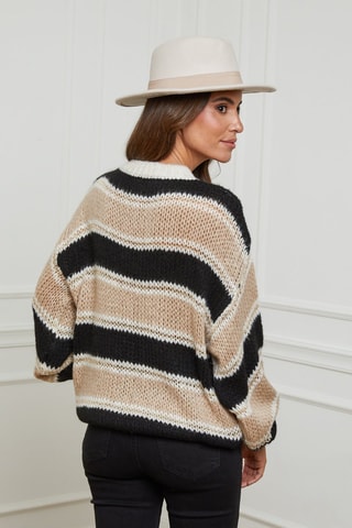 Trui  - Wit, zwart en beige