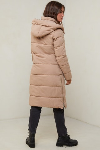 Lange Gewatteerde Jas  - Camel