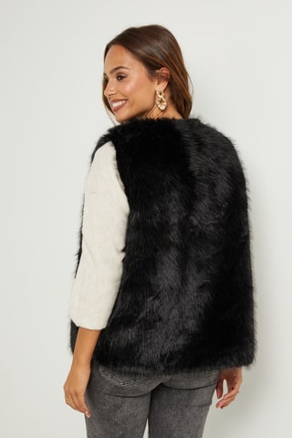 Veste droite sans manches  - Noir