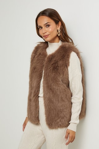 Veste droite sans manches  - Gris