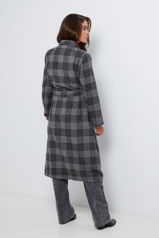 Manteau droit  - Noir, motifs et gris