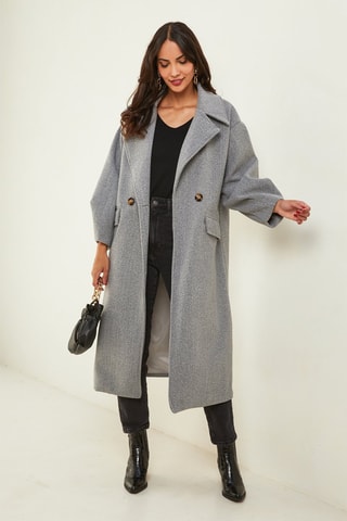 Manteau long loose - Gris
