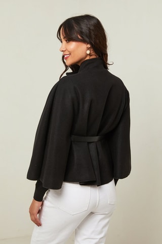 Manteau cape droit  - Noir