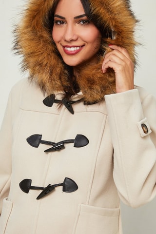 Dufflecoat met Capuchon  - Ecru