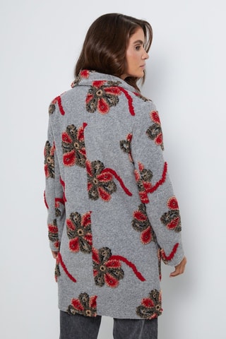 Manteau droit  - Rouge, gris et noir