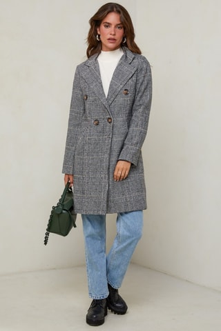 Manteau droit  - Blanc et gris