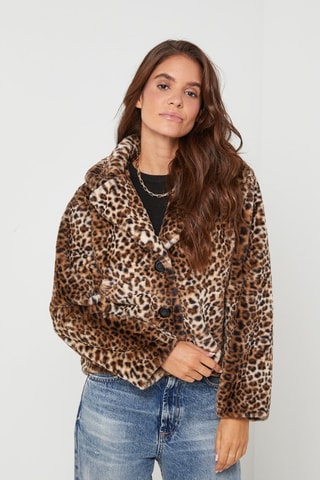 Veste droite  - Noir, beige et marron