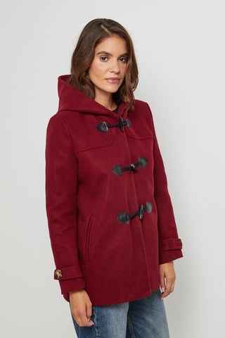 Duffle-coat à capuche trapèze - Bordeaux