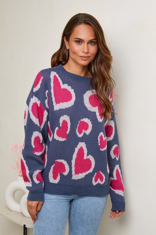 Trui  - Wit, blauw en roze