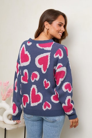 Trui  - Wit, blauw en roze