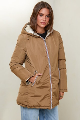 Dubbelzijdige Gewatteerde Jas  - Camel