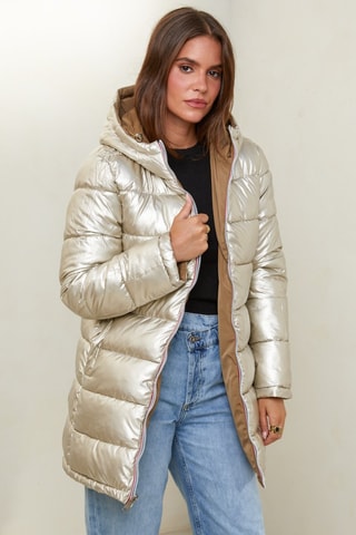 Dubbelzijdige Gewatteerde Jas  - Camel