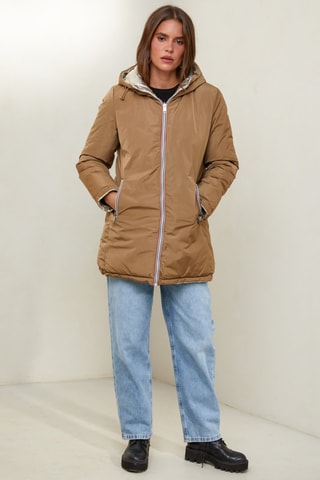 Dubbelzijdige Gewatteerde Jas  - Camel