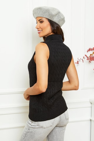 Mouwloze Trui  - Zwart