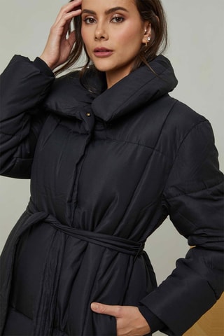 Gewatteerde Jas  - Zwart