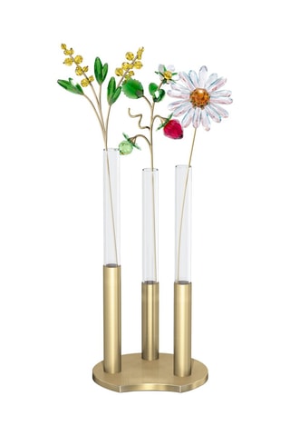 3 jarrones - 16 cm - Dorado y transparente