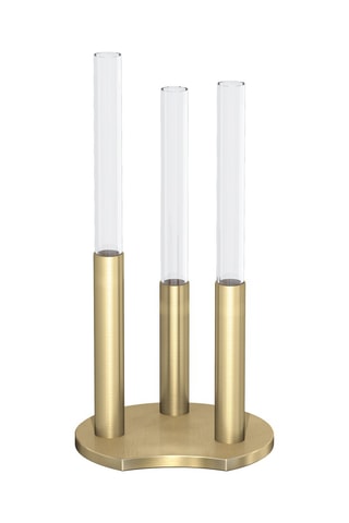 3 jarrones - 16 cm - Dorado y transparente