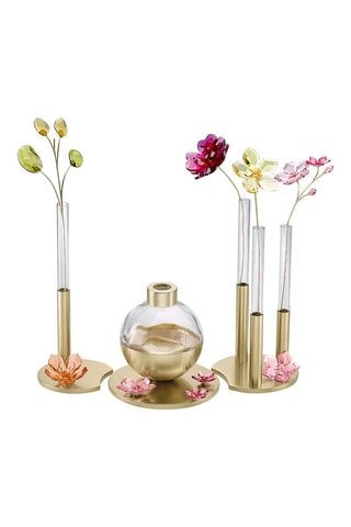 3 jarrones - 16 cm - Dorado y transparente