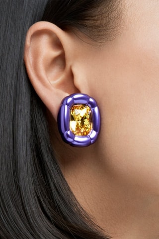 Orecchini con cristalli Swarovski Dulcis - Viola e giallo
