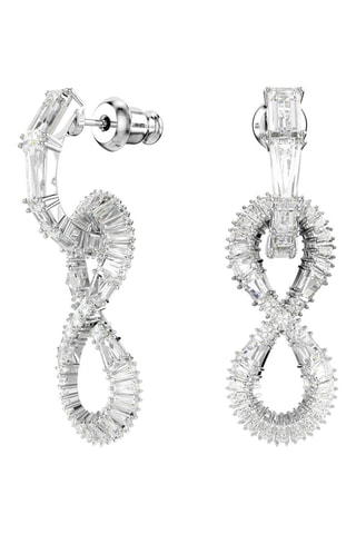 Pendientes con cristales Swarovski - Plateado y blanco