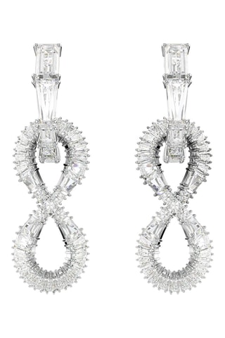 Pendientes con cristales Swarovski - Plateado y blanco