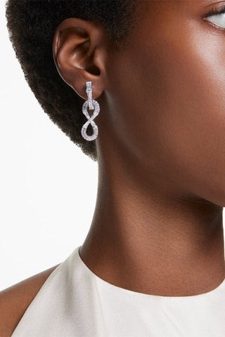 Pendientes con cristales Swarovski - Plateado y blanco