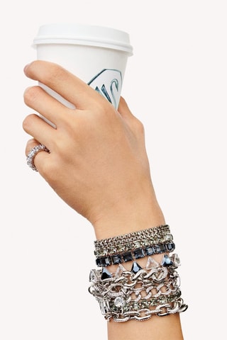 Bracciale con cristalli Swarovski Ortyx - Bianco e nero